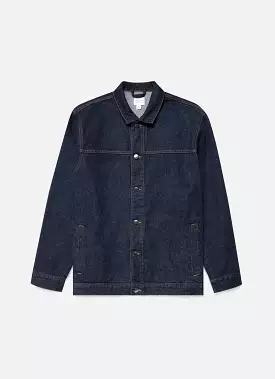 Men's 13oz Japanese Denim Jacket in Rinse Wash Denim