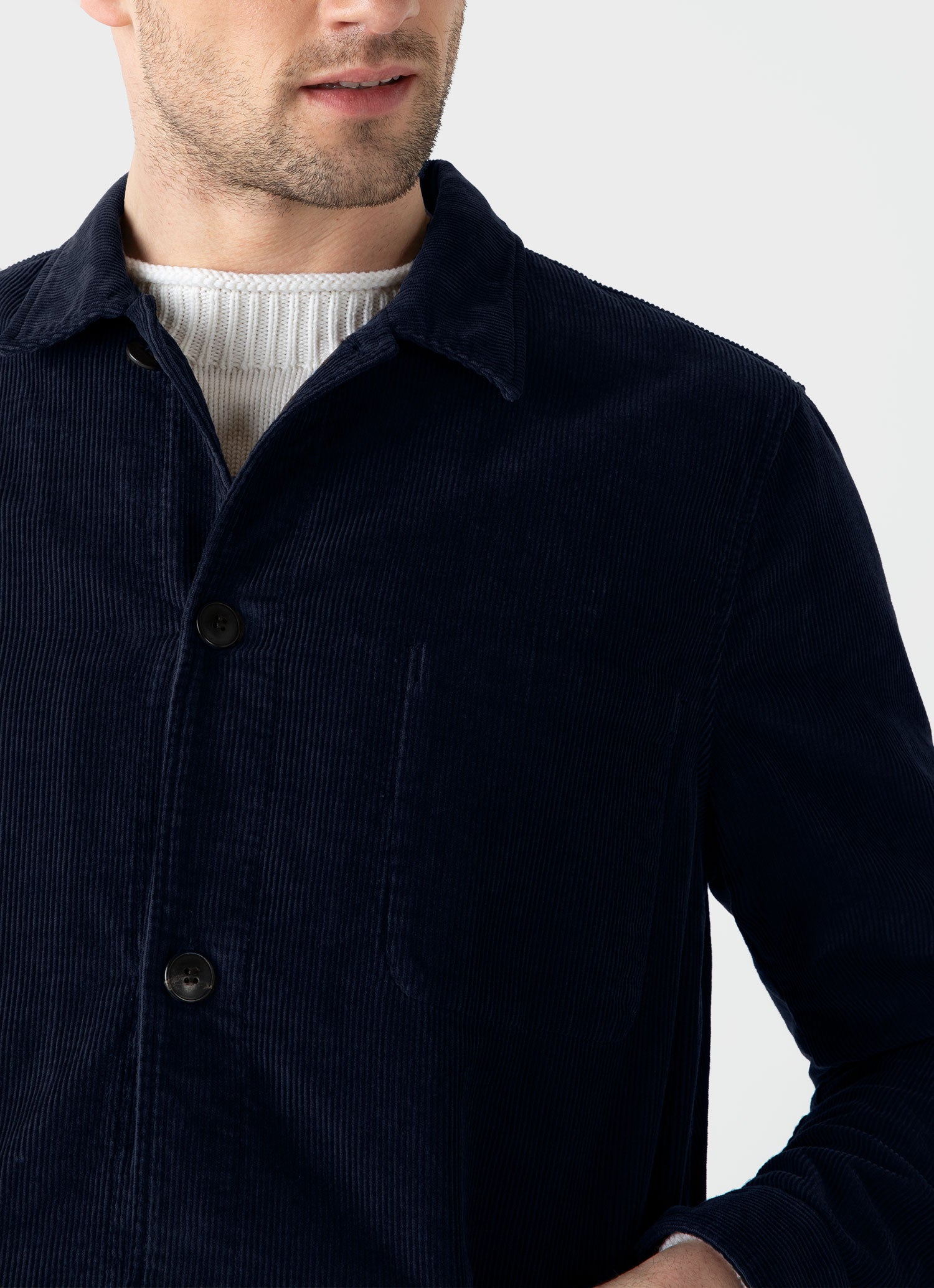 Men's Corduroy Twin Pocket Jacket in Navy