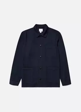 Men's Cotton Linen Twin Pocket Jacket in Navy