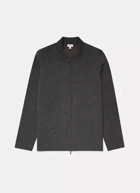 Men's Double Faced Jacket in Charcoal Melange