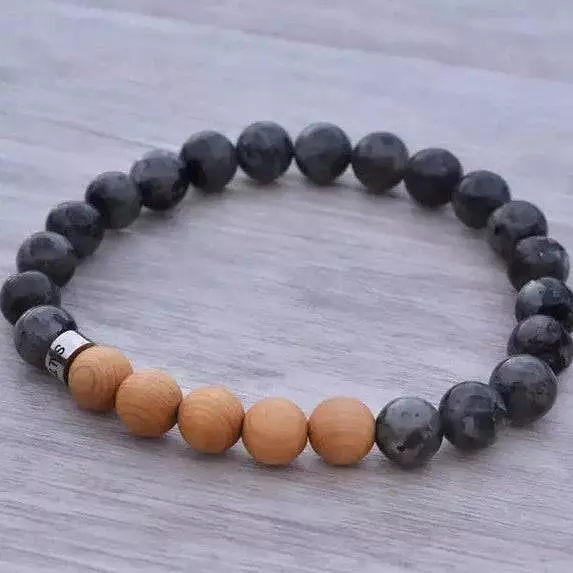 Men's Gemstone & Cedar Wood Bracelet