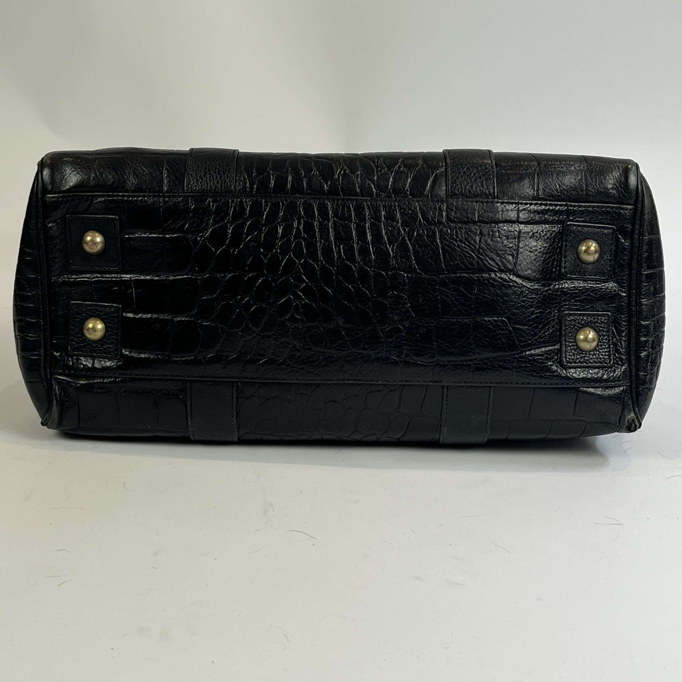 Mulberry Black Embossed Leather Large Heritage Bayswater Bag