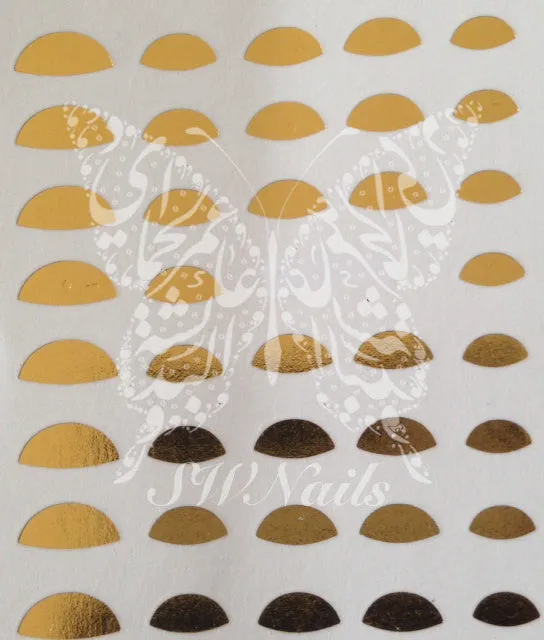 Nail Art Gold Half Moon Nail water decals transfers Wraps