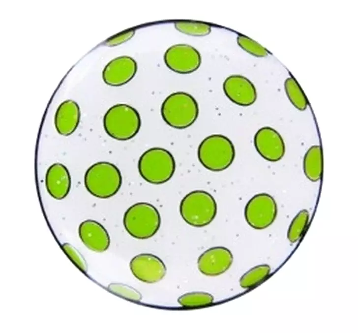 Navika Glitzy Hat Clip/Marker Polka Dot Green