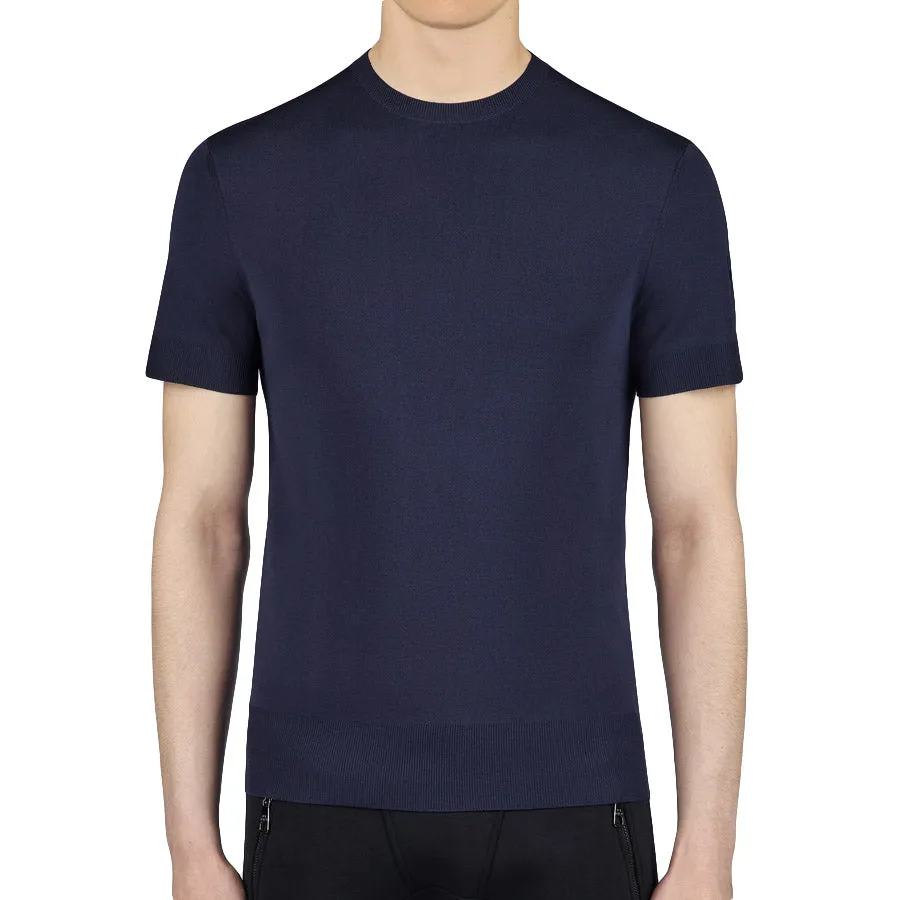 Neil Barrett - Techno Knit T-Shirt in Navy