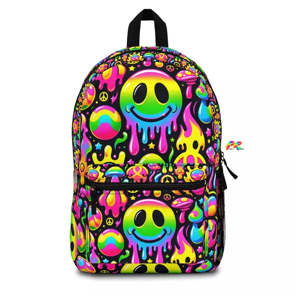 Neon Drip Rave Backpack