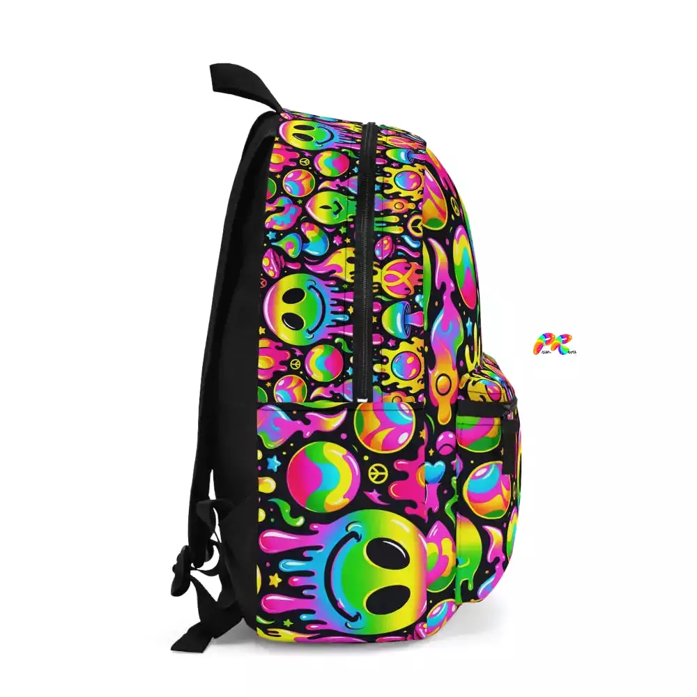 Neon Drip Rave Backpack