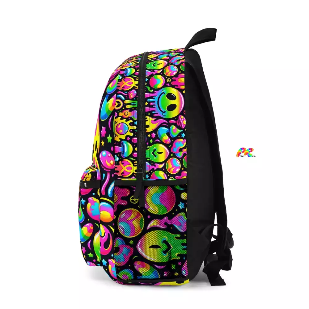 Neon Drip Rave Backpack