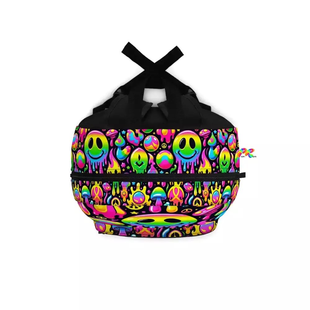 Neon Drip Rave Backpack