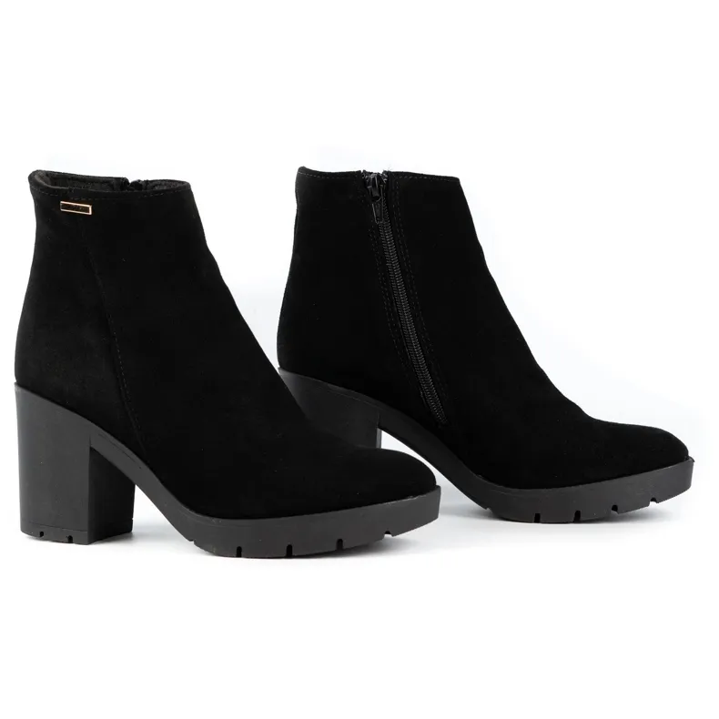 Olivier Women's suede insulated boots Riva on a black post