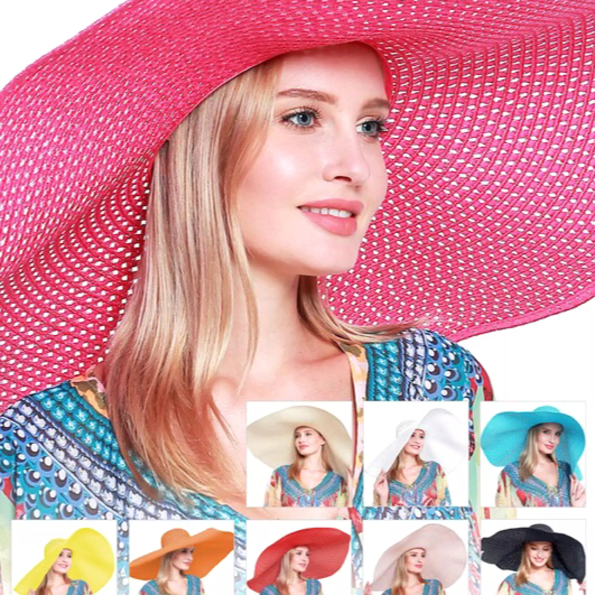 Oversized Beach Resort Wide Brim Hat