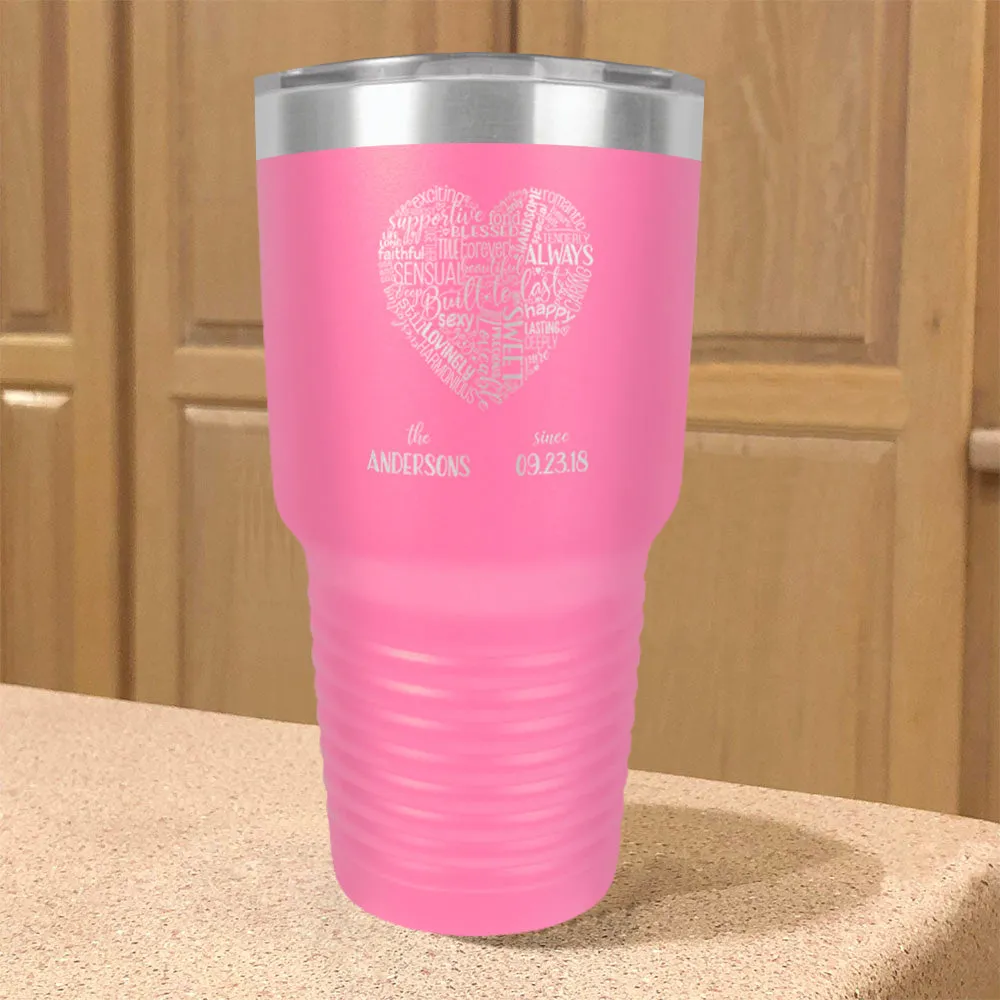 Personalized Stainless Steel Tumbler Love Words Couple