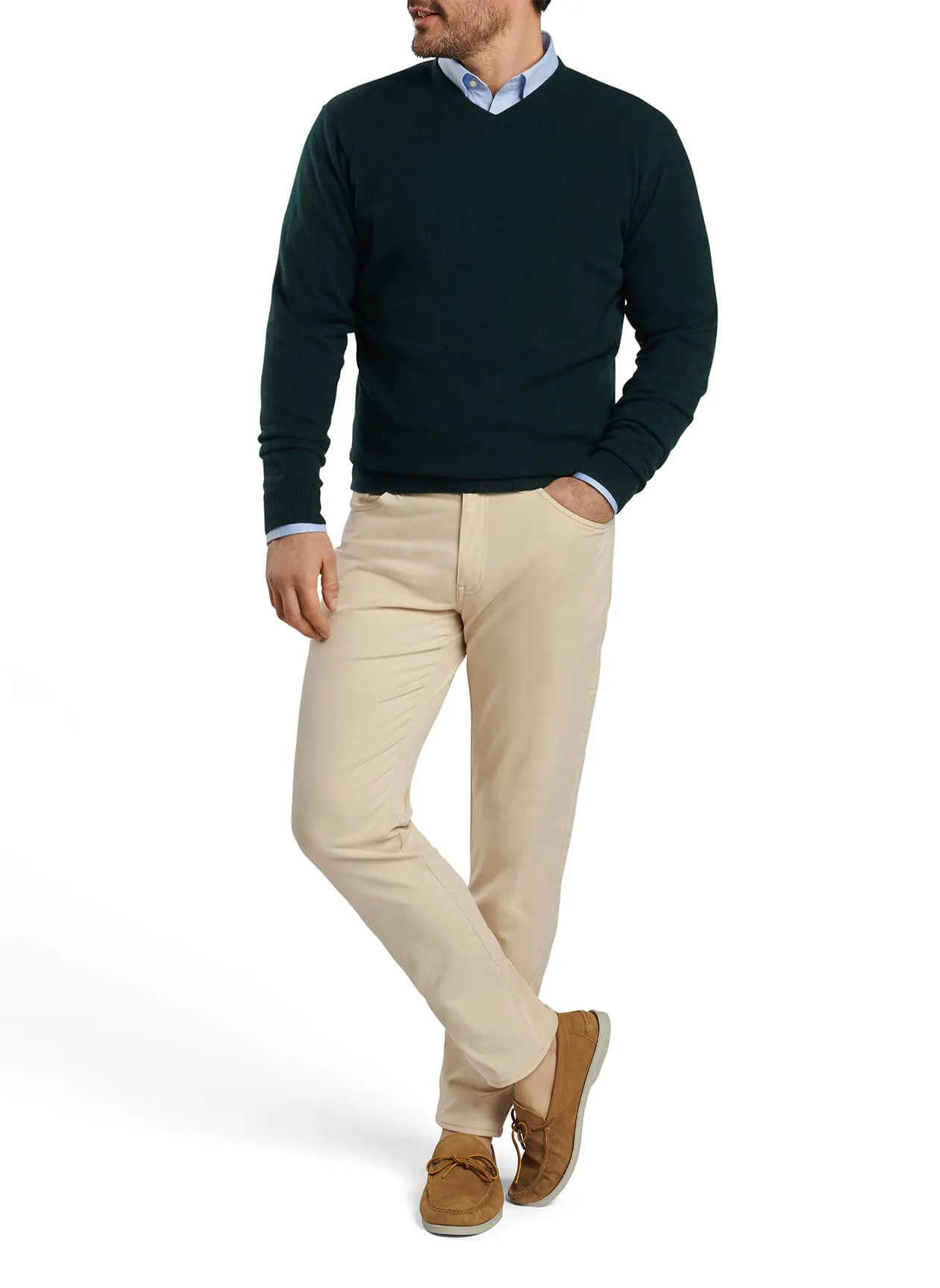 Peter Millar Crown Heritage Cashmere Custom V-Neck Sweaters, Balsam