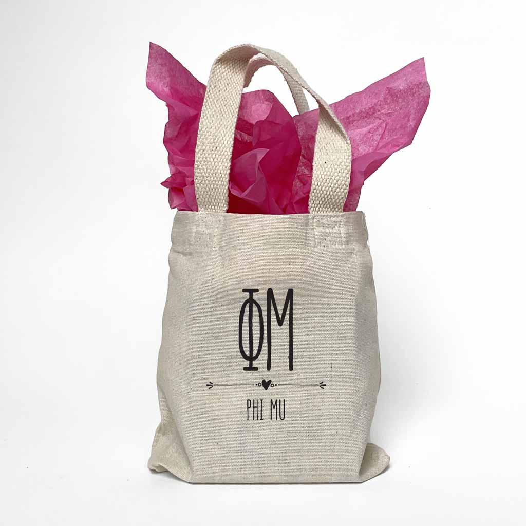 Phi Mu Boho Design on Mini Tote Gift Bag