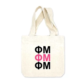 Phi Mu Sorority Greek Letters Mini Tote Gift Bag