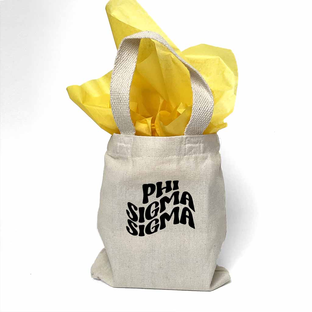 Phi Sigma Sigma Mod Sorority Name Mini Tote Gift Bag