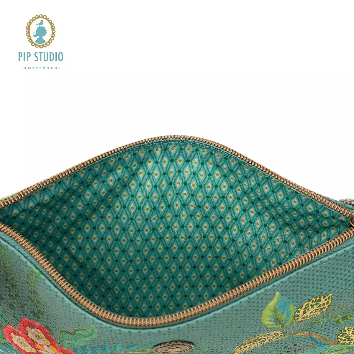 PIP Studio Fleur Mix Green Medium Cosmetic Flat Pouch