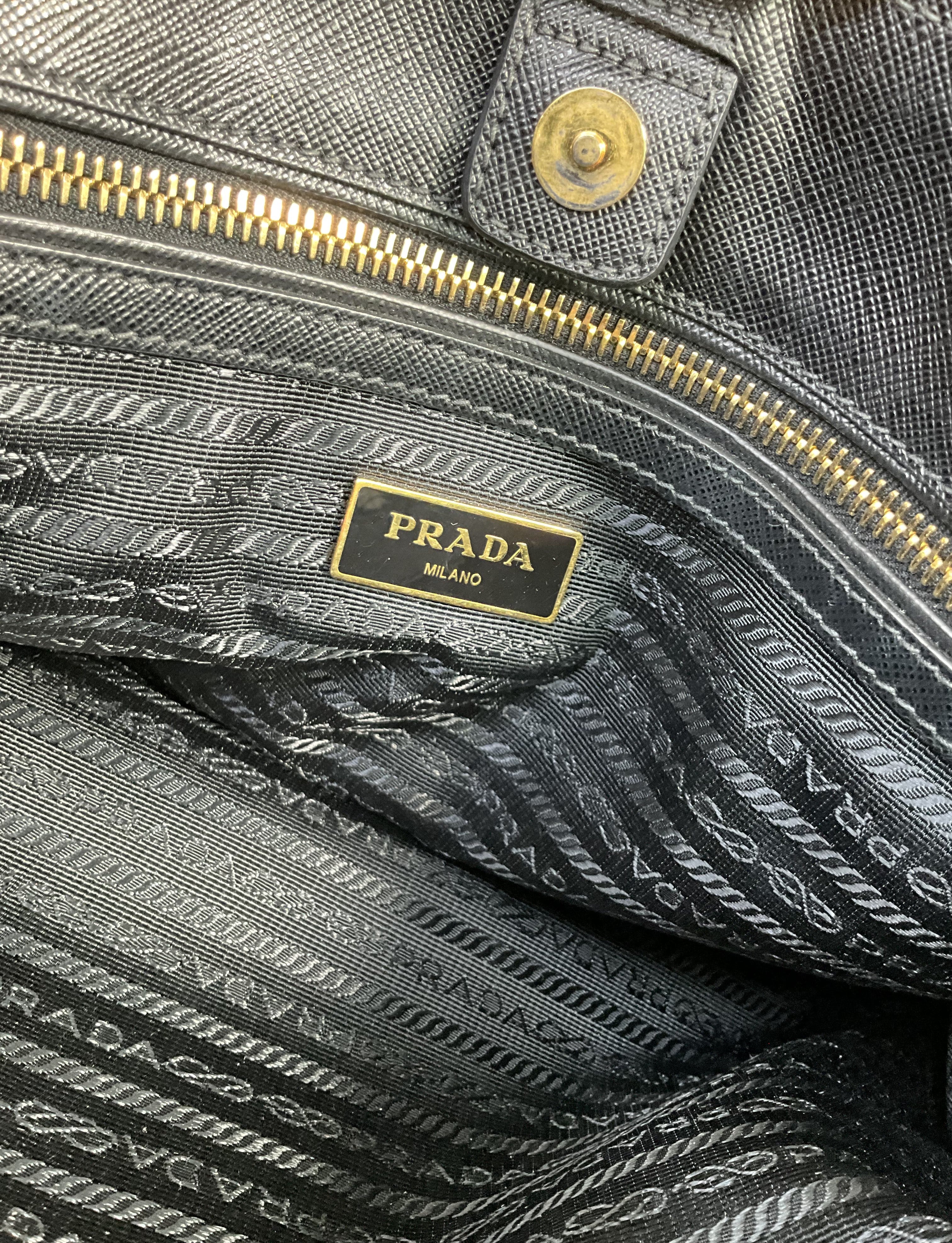 Prada Black Saffiano Leather Tote Bag