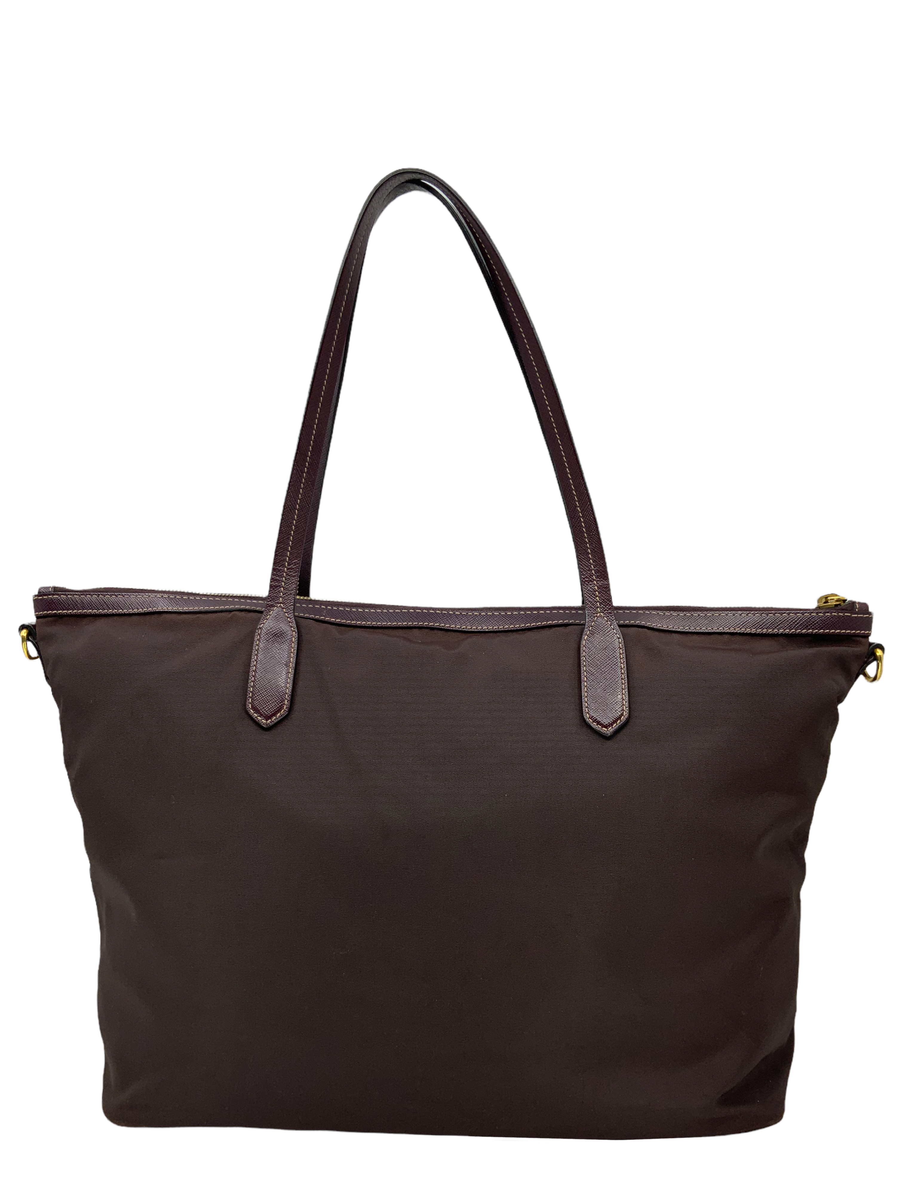 PRADA Tessuto Nylon and Saffiano Leather Tote