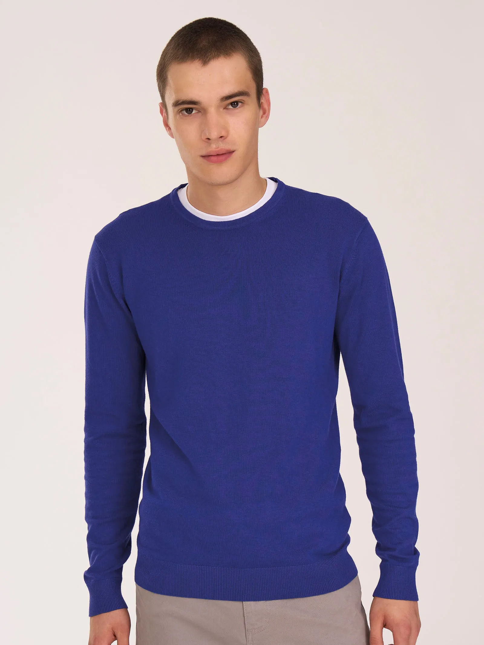 Pull girocollo in filato Winter Basic - Antracite Mel.