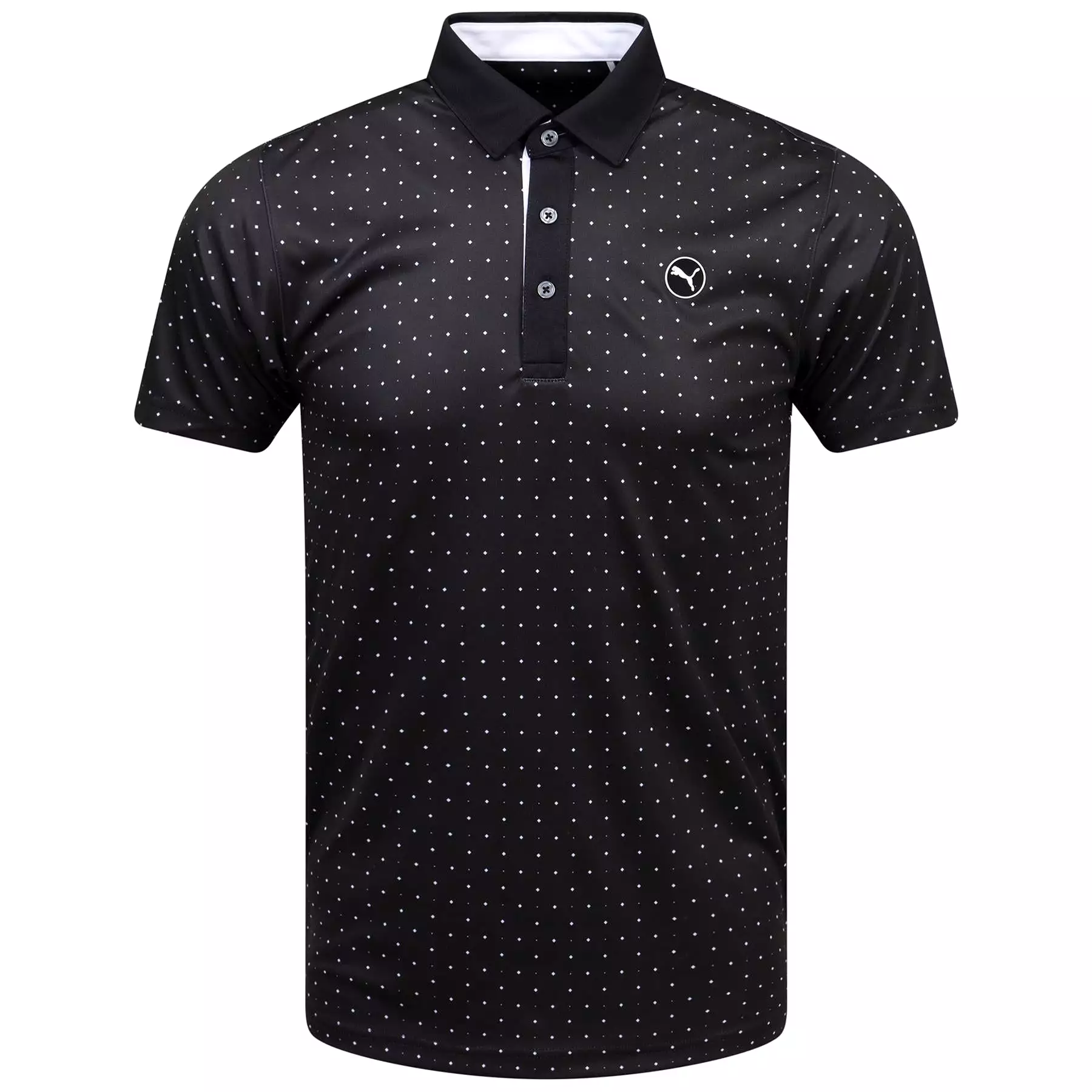 Pure Geo Polka Dot Polo Black/White - SS24