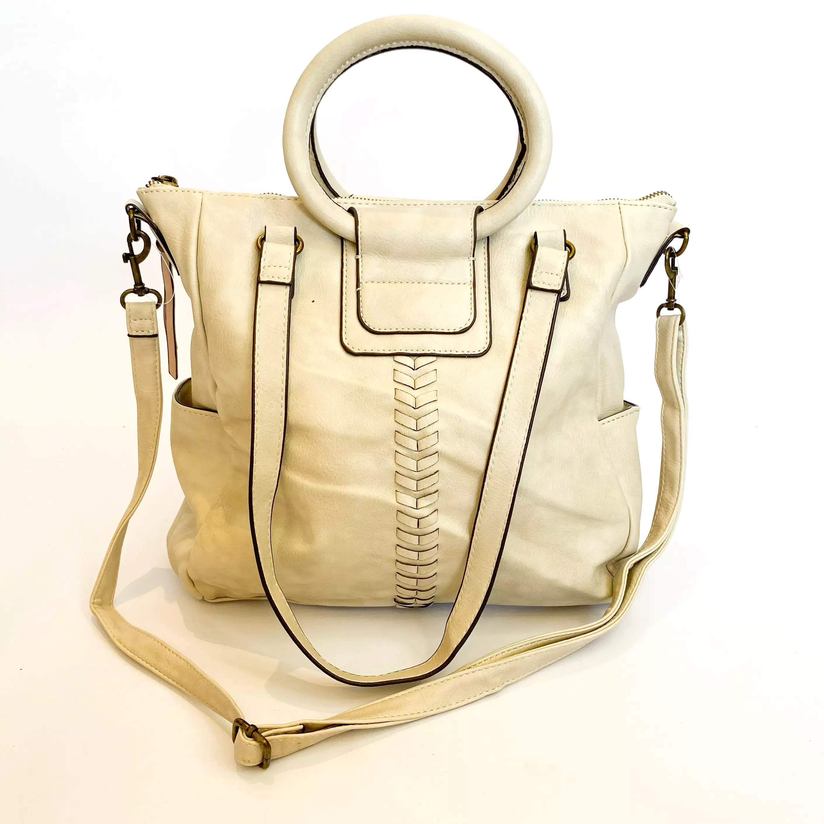 Queue beige structured bag