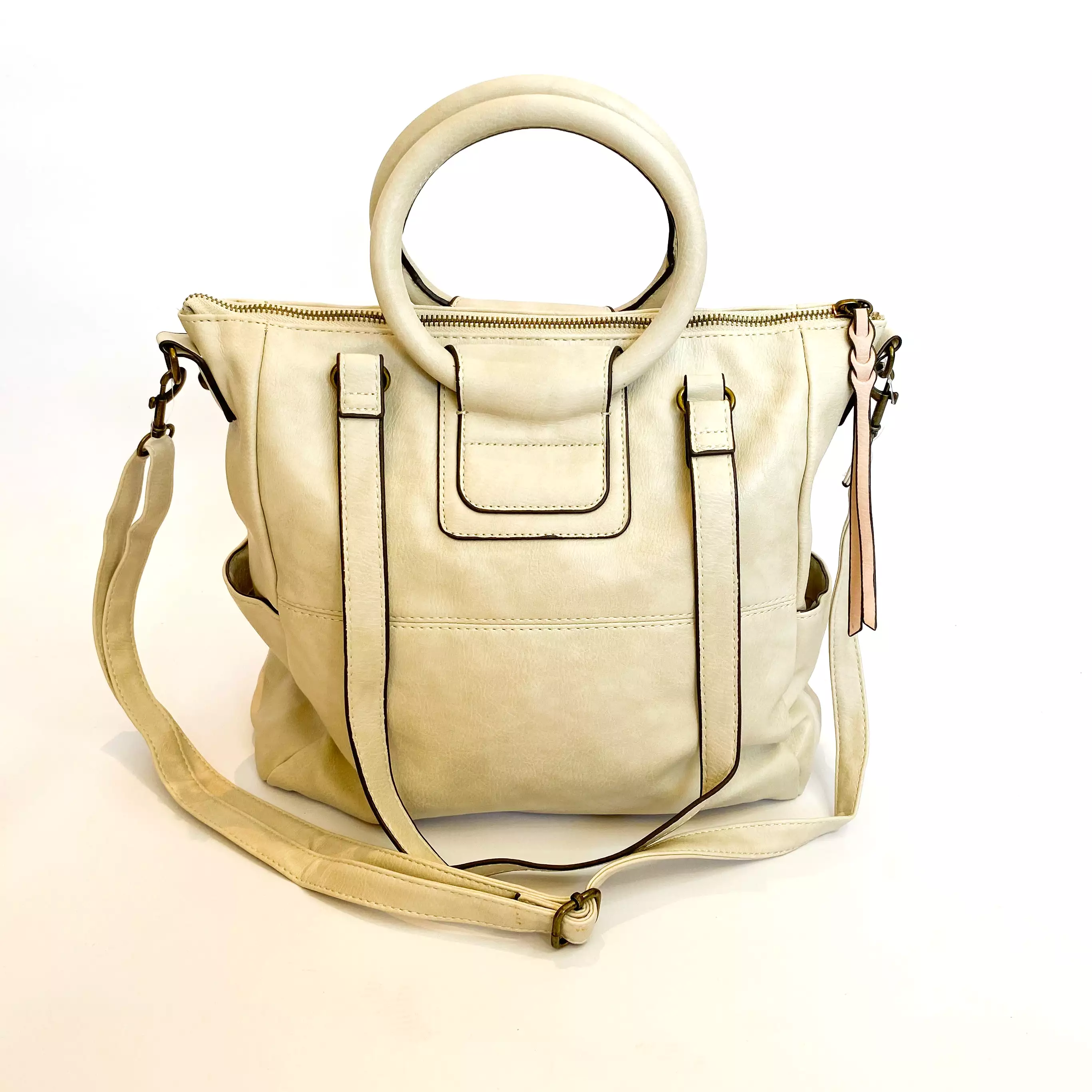 Queue beige structured bag