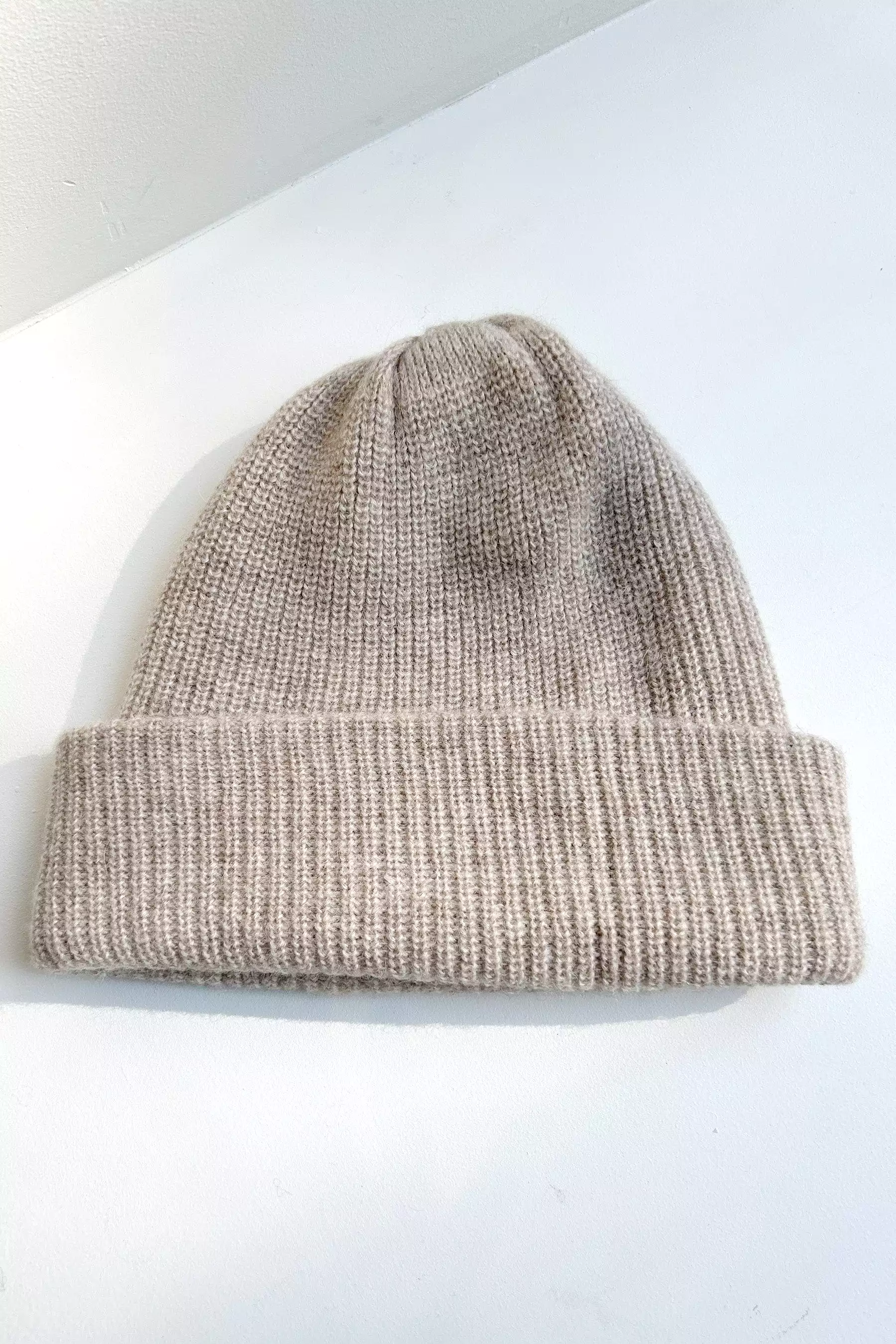 Rib Beanie Hat in Alpaca Wool Blend