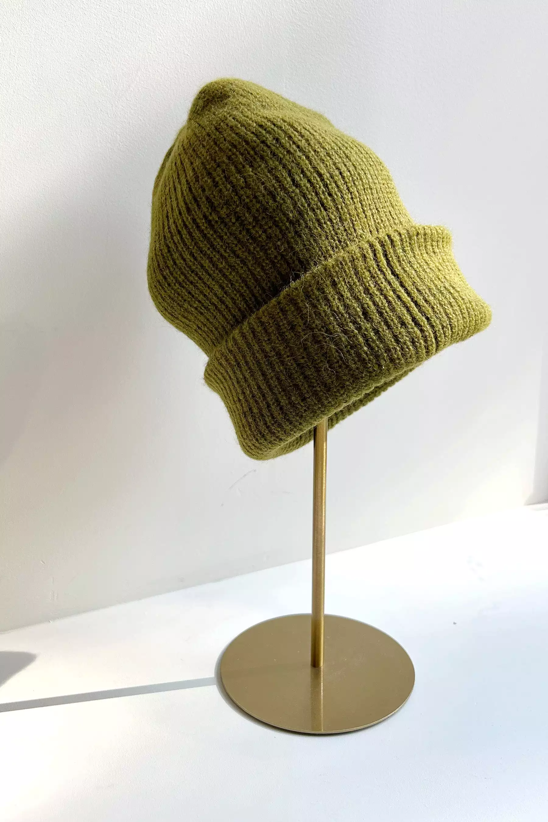 Rib Beanie Hat in Alpaca Wool Blend