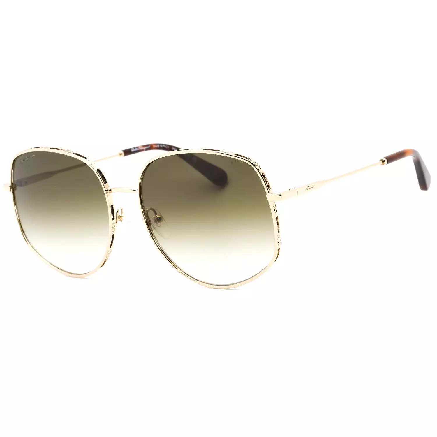 Salvatore Ferragamo SF277S Sunglasses GOLD/ TORTOISE/Grey Green Gradient Women's