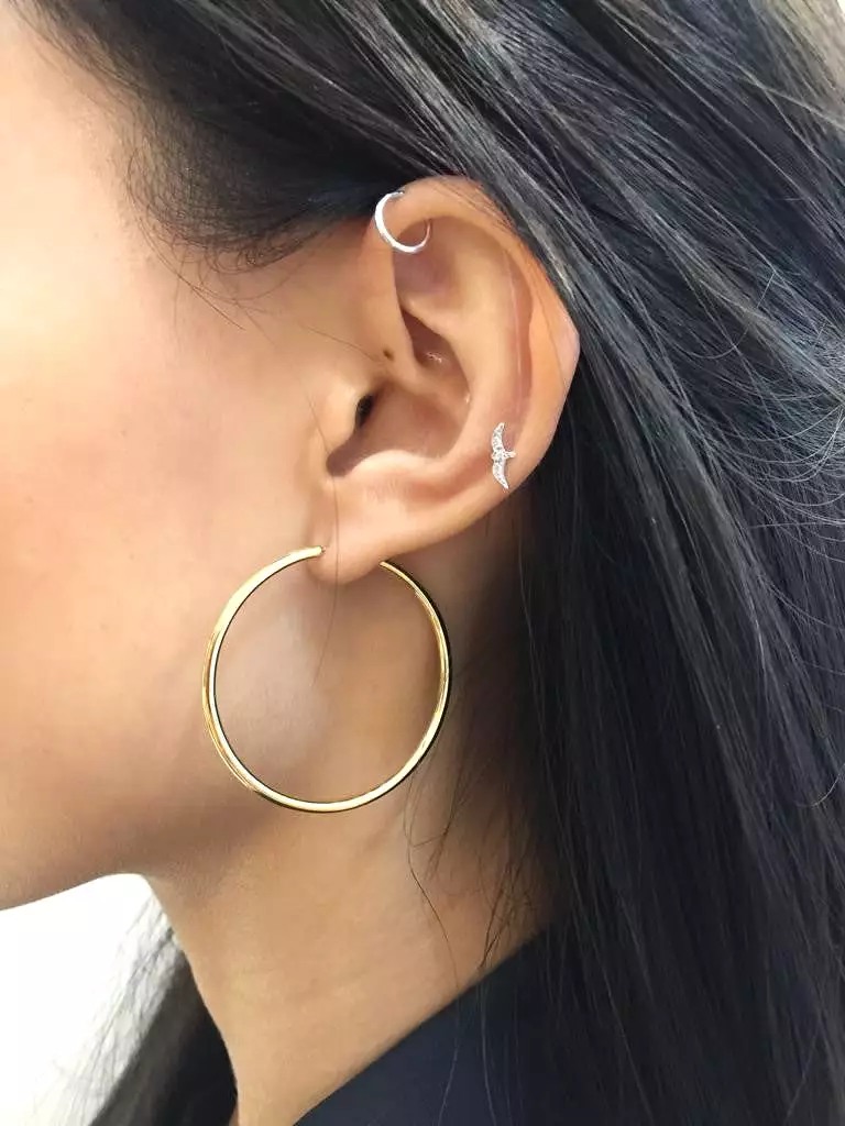 Senorita 35 Hoop (pair), Gold High Polished