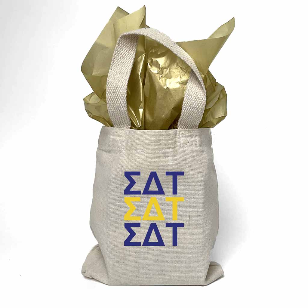 Sigma Delta Tau Sorority Greek Letters Mini Tote Gift Bag