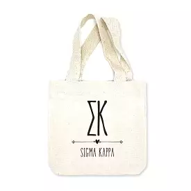 Sigma Kappa Boho Design on Mini Tote Gift Bag