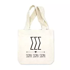 Sigma Sigma Sigma Boho Design on Mini Tote Gift Bag