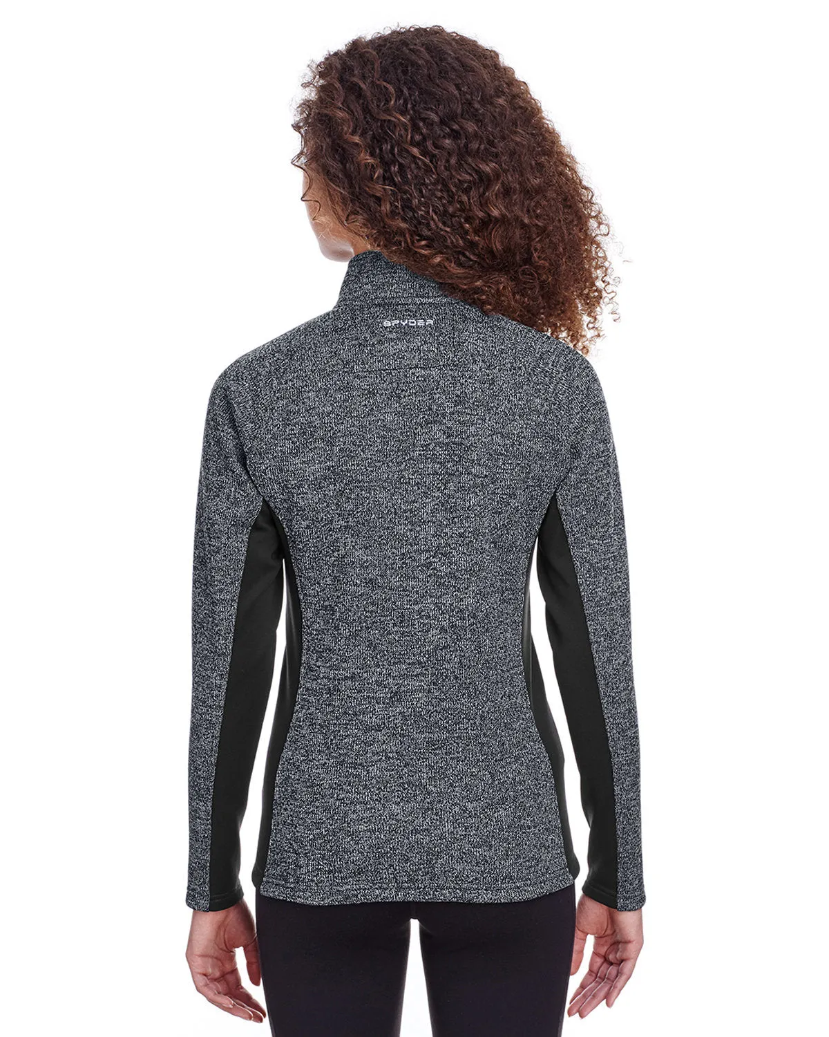 Spyder Ladies Constant Half-Zip Sweaters, Black Hthr/ Blk