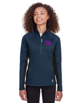 Spyder Ladies Constant Half-Zip Sweaters, Frontier/ Black