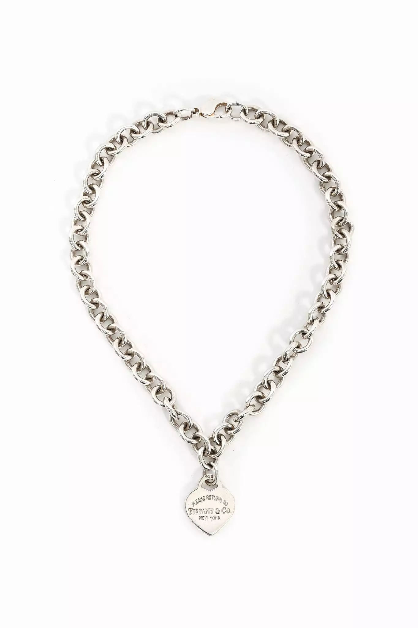 Tiffany & Co. Sterling Silver Heart Tag Chain Necklace