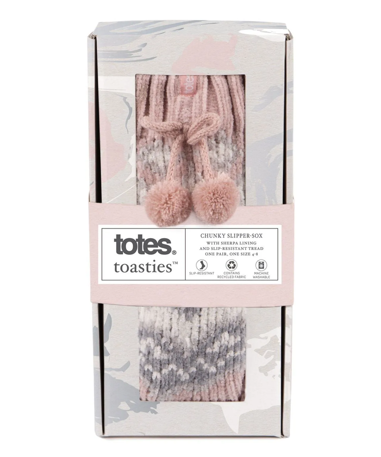 Totes toasties Ladies Fair Isle Chenille Slipper Socks