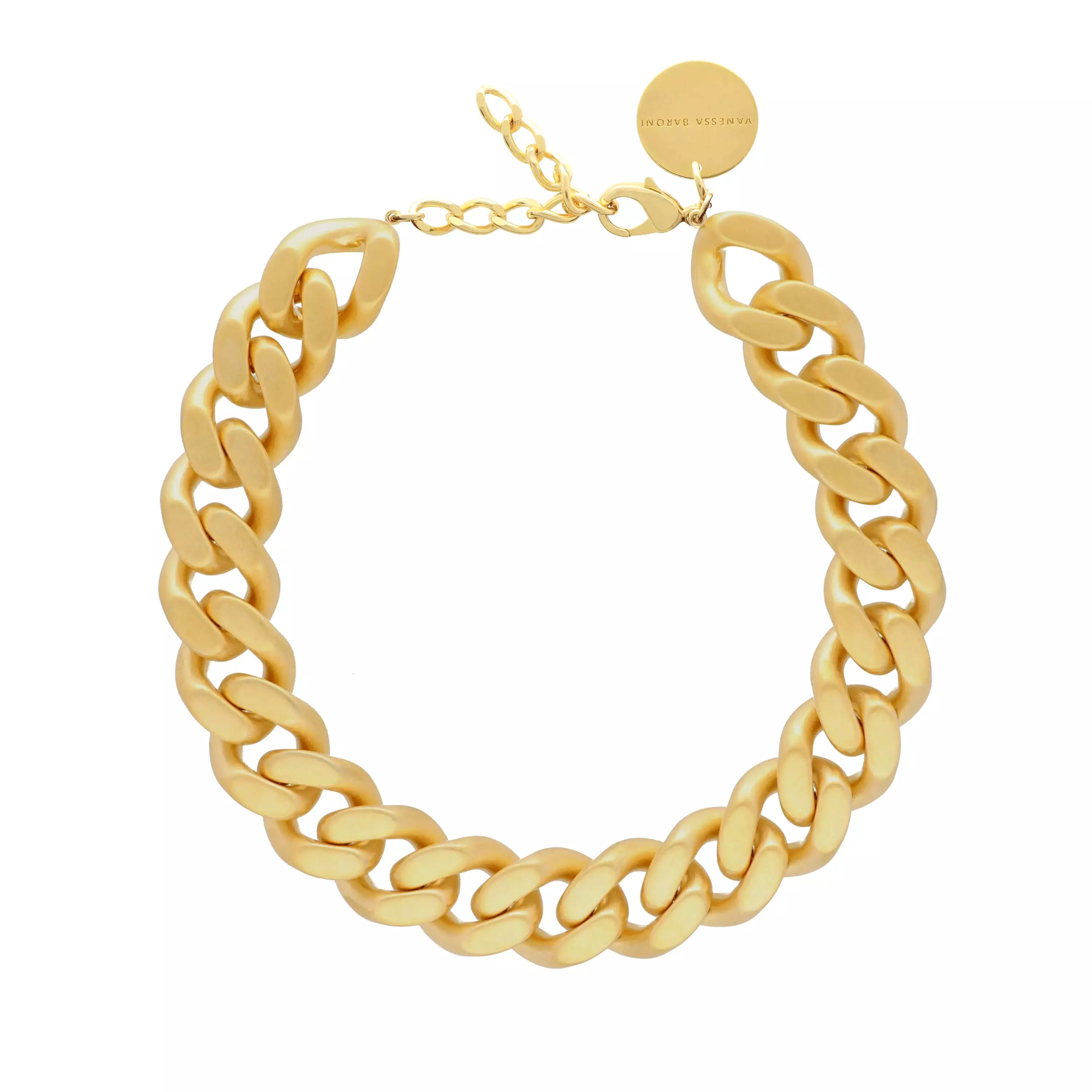 Vanessa Baroni Flat Chain Gold Vintage Necklace