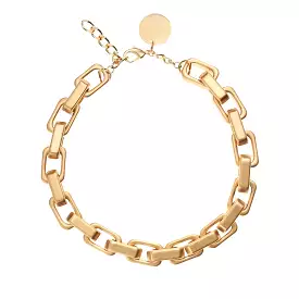 Vanessa Baroni Tank Chain Matt Gold Necklace