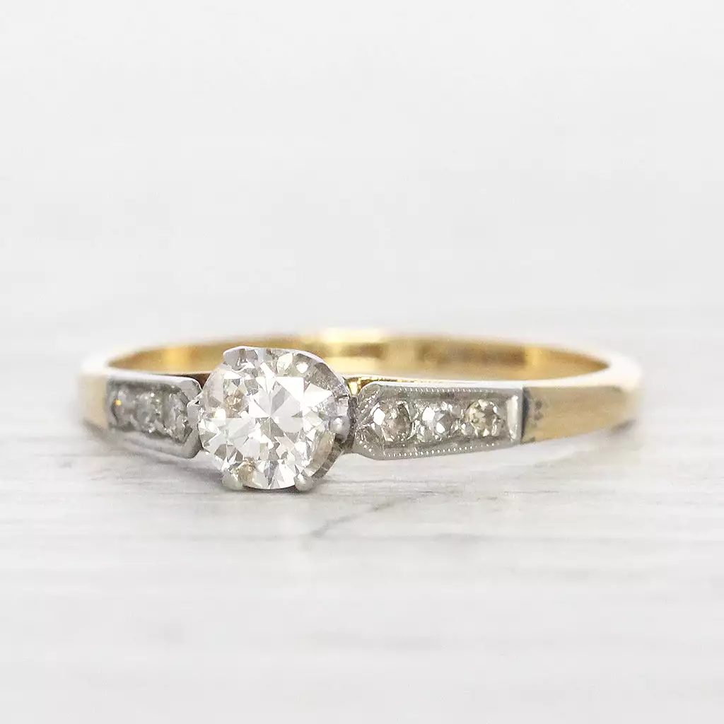 Vintage 0.45 Carat Brilliant Cut Diamond Solitaire