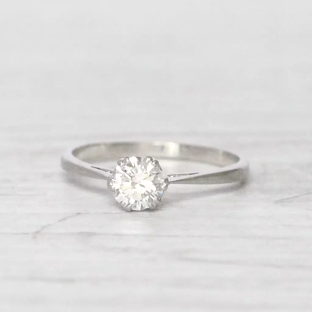 Vintage 0.50 Carat Brilliant Cut Diamond Solitaire