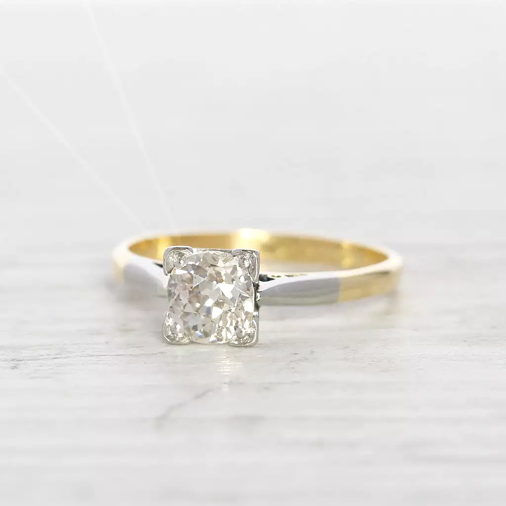 Vintage 0.60 Carat Old European Cut Diamond Solitaire with Original Box & Receipt