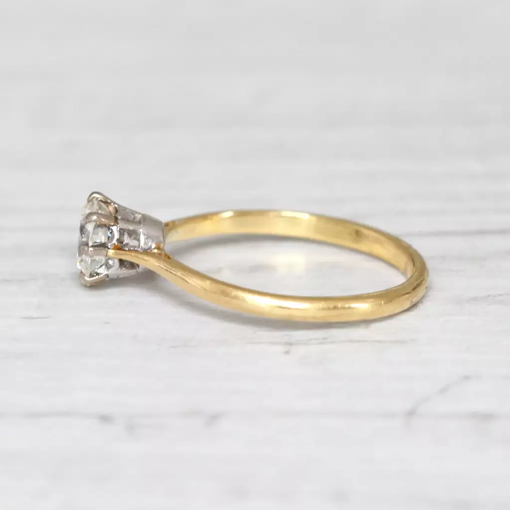 Vintage 0.90 Carat Brilliant Cut Diamond Solitaire