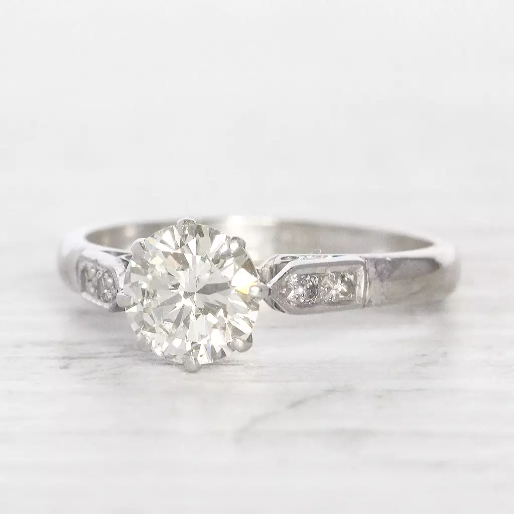 Vintage 1 Carat Brilliant Cut Diamond Solitaire