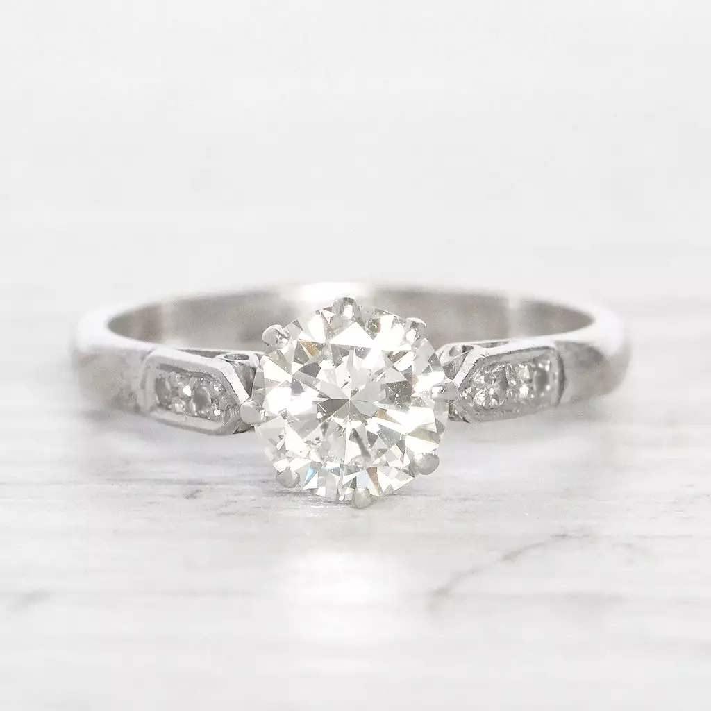 Vintage 1 Carat Brilliant Cut Diamond Solitaire