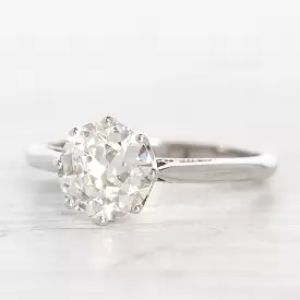 Vintage 1.52 Carat Transitional Cut Diamond Solitaire