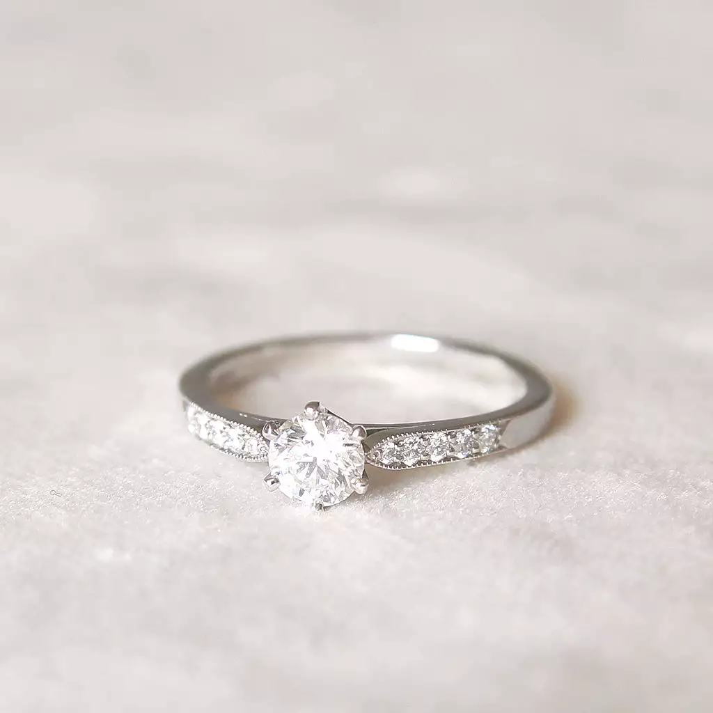 Vintage Style 0.47 Carat Brilliant Cut Diamond Solitaire