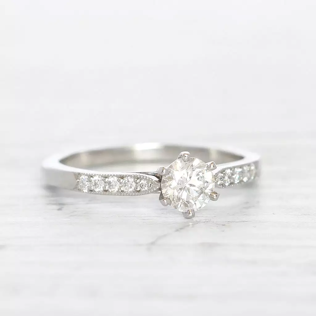 Vintage Style 0.47 Carat Brilliant Cut Diamond Solitaire