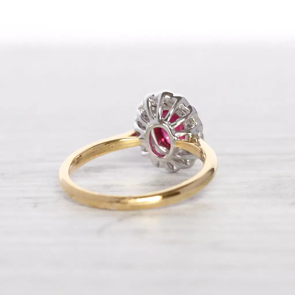 Vintage Style 0.50 Carat Ruby and Diamond Cluster